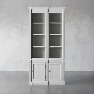 Meuble de rangement étroit en <span class=keywords><strong>bois</strong></span> massif français Sovereign, avec moulures cannelées pour hall d'entrée, bibliothèque étroite, armoire à linge, unité de rangement de cuisine - Product Image 4