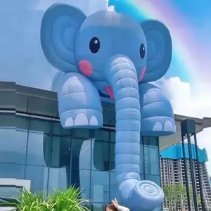 새로운 디자인 야외 거대한 광고 코끼리 장식 벽 등반 장식을위한 풍선 만화 코끼리 모델