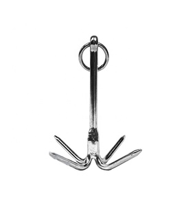 Thép không gỉ 316 biển bốn sán Neo 0.6 kg (1.35lb) Marine lớp đánh bóng tàu du thuyền thuyền Neo ngoài trời vật lộn móc - Product Image 1