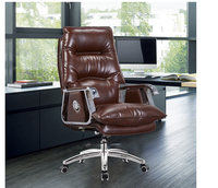 Chaise de direction à dossier haut avec rembourrage en fibres douces pour bureau de manager