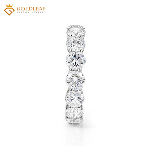 Bague éternelle en or 14 carats Goldleaf avec diamant rond taille brillant de 0,5 à 0,8 carats, pureté DEF VVS-VS, pour mariage, anniversaire, usage quotidien - Product Image 2