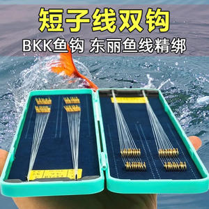 ชุดเบ็ดตกปลา Jin Haixi Izu แบบสองตัว พร้อมสายผูกสำเร็จรูป ปลอกสีทอง สำหรับตกปลาในน้ำจืด มีเงี่ยง สำหรับตกปลาในแม่น้ำ - Product Image 5