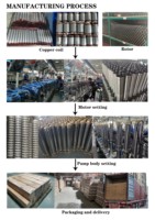 Pompe solaire submersible pour forage FLA, haute pression, multi-étages, 150 m de hauteur de refoulement max., en acier inoxydable, pour puits profonds