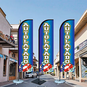 Toptan boş tüy pankart açık promosyon İtalyan sosis plaj bayrağı Pizza dükkanı renkli tüy bayrağı - Product Image 4