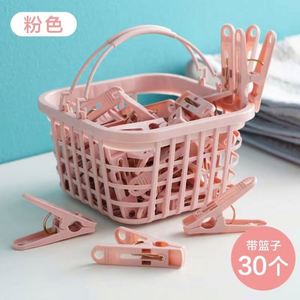 Lot de 30 pinces à linge coupe-vent en plastique pour sous-vêtements et chaussettes avec paniers de rangement, pinces de séchage pour couettes, cintres à vêtements - Product Image 5