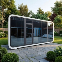 Cabane modulaire préfabriquée de luxe en forme de pomme pour hôtel, camping, glamping, resort, avec fenêtre panoramique en verre