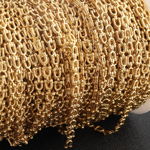 Chaîne en forme de fer à cheval en acier inoxydable plaqué or 5 mm pour la fabrication de colliers, composant de bijouterie - Product Image 2