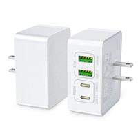 2 chargeurs USB et 2 de type C 4 ports 40W Tête de charge rapide EU/US/UK Plug PD 20W Phone Adapter for iPhone Samsung Wall Charger