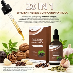 Produit phare : Teinture de Noyer Noir et Absinthe 20-en-1, Marque Privée, Nettoyant Intestinal, Gouttes Liquides de Noyer Noir, Absinthe et Clou de Girofle - Product Image 5