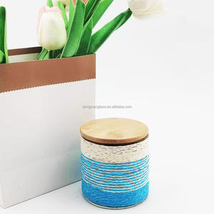 Vente en gros pas cher Tasse à <span class=keywords><strong>eau</strong></span> japonaise au design unique en ficelle colorée Tasse à thé en verre borosilicaté avec couvercle en bambou - Product Image 1