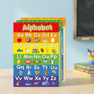 Nouvelle conception, lot de 8 affiches éducatives en anglais sur l'alphabet et les chiffres, pour l'apprentissage précoce, tableau mural silencieux pour enfants, film laminé, papier KB - Product Image 3