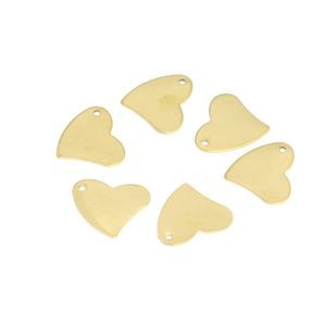 Pendentif en forme de cœur en acier inoxydable plaqué or 18 carats, finition lisse, accessoires de bijouterie DIY, forme d'amour pour la création de colliers - Product Image 3
