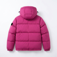 Blouson court d'hiver pour homme, à capuche, rembourré de duvet de canard, en velours, avec fermeture éclair, décontracté, design original, personnalisable, OEM, vente en gros