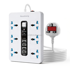 Cable de Extensión con 6 Tomas de Corriente, Regleta con 4 Puertos USB y Protección Contra Sobrecargas de 2500W - Product Image 1