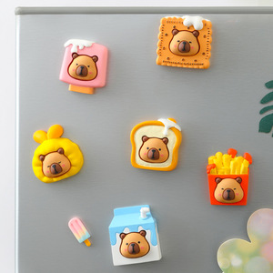 Capybara Refrigerator Magnets Resin 3D Cartoon Animal Shape Decorative Home Sticker Fridge Decoration - Product Image 1