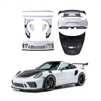 Kit carrosserie large style GT3 RS en fibre de carbone pour Porsche 911 991.1 modifiée et améliorée, comprenant pare-chocs, capot, ailes, aileron GT et jupes latérales