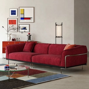 Canapé modulaire Zayshine en chenille noire de luxe minimaliste italien 3 places pour salon, hôtel, bureau, appartement - Product Image 5