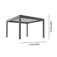 Pergola bioclimatique moderne en aluminium avec finition thermolaquée pour balcon, 3x3, 3x4, 4x4, 6x4m, fabrication OEM