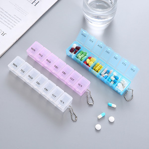 Organisateur de pilules miniature hebdomadaire H1, mode, arthrite, voyage, <span class=keywords><strong>7</strong></span> jours, petite boîte en plastique, porte-clés, porte-pilules - Product Image 4