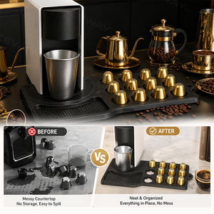Tapis de drainage en silicone à 12 fentes pour machine à café, support de capsules <span class=keywords><strong>Nespresso</strong></span>, tapis anti-gouttes pour station à café - Vente chaude - Product Image 3
