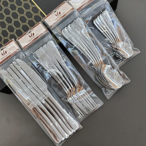 Juego de Cubiertos de 6 Piezas al por Mayor, MOQ Pequeño, Buena Calidad, Duradero, con Bolsa de PVC, Juego de 6 Cucharas <span class=keywords><strong>Barato</strong></span>, Juego de 6 Cucharas y Tenedores - Product Image 6