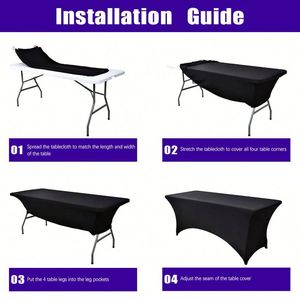 Machine Washable and Reusable 6Ft Elastic-Edged Tablecloth Simple Style for Hotel Home Furnishings Trade Shows - Product Image 5