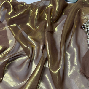 Tela de Chifón con Lámina Dorada, Prendas Transparentes con Protección Solar, Tela Decorativa <span class=keywords><strong>para</strong></span> Hanfu y Vestidos, 100% Poliéster - Product Image 4