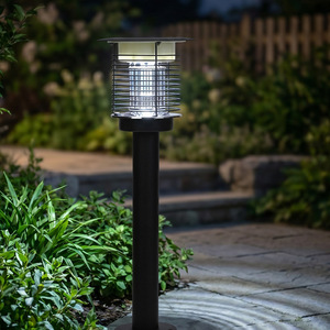 Lámpara Solar Antimosquitos para Exteriores, Impermeable, Trampa Eléctrica para Insectos, para Jardín y Patio, de Acero Inoxidable Negro - Product Image 1