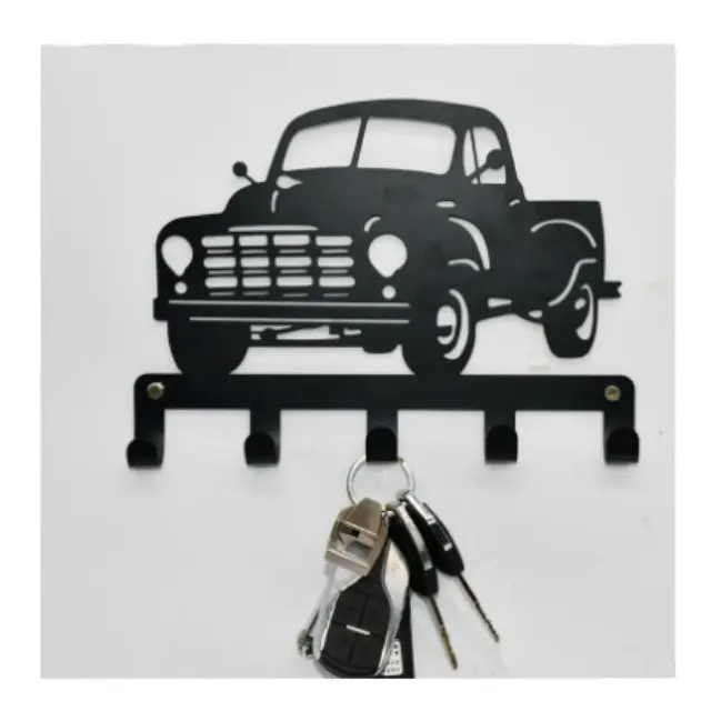 Gantungan truckRack dekoratif kumbang dinding dengan 4 kait logam berdiri bebas rak kait mobil mantel topi handuk seni logam
