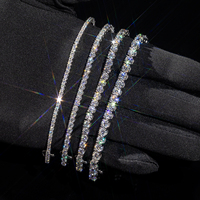 Chaîne de Tennis en Moissanite VVS en Gros Bijoux en Argent Sterling 925 Cadeaux GRA Bracelet de Tennis en Moissanite de Laboratoire Iced Out pour Femmes Hommes