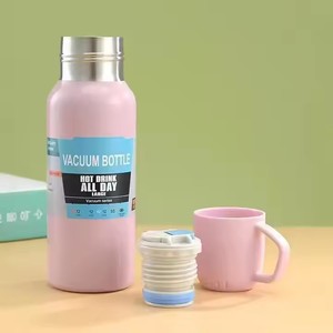 Mida 600Ml Effen Kleur Vacuüm Kolf Sets 304 Roestvrijstalen Thermo Vacuüm Fles Zakenreis Beker Mok Geschenkdoos Met 3 Deksels