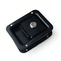 Loquet à palette encastré noir thermolaqué 119*92mm pour boîte à outils de camping-car, remorque, serrure cylindrique industrielle