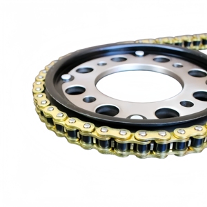 <span class=keywords><strong>Cadena</strong></span> de transmisión para motocicleta 428H engrosada, dorada, antiestiramiento, 46-132mm DE, para motocross, venta al por mayor, Brasil, México - Product Image 1