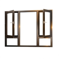 Fenêtre à battant en aluminium au design simple, isolée, à double vitrage, pour usage résidentiel, avec ouverture coulissante et horizontale