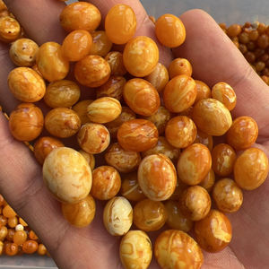 バルトロシア天然アンバーストーン生産古いアンバージュエリーオリーブビーズタイガースキンムスリムビーズ10-16mm高コストパフォーマンス - Product Image 4