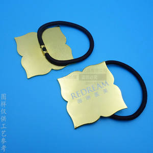 Reddream Electroplated Metal Hair Tie <b>Gold</b> Geometric Logo Casual <b>Headband</b> Accessories - Product Image 1