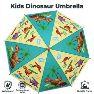 Parapluie droit transparent moderne 8K pour enfants, semi-automatique, avec poignée en plastique, pour la plage et la pluie, logo personnalisable - Product Image 3