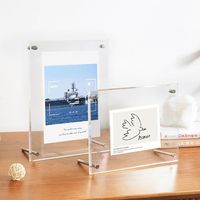 Support de cadre photo magnétique personnalisable en acrylique, présentoir de cartes et d'étiquettes de prix pour bureau