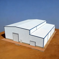 Entrepôt préfabriqué en structure acier multi-aisles moderne et personnalisable, abri de stockage écologique certifié ISO, résistant au vent et à la neige