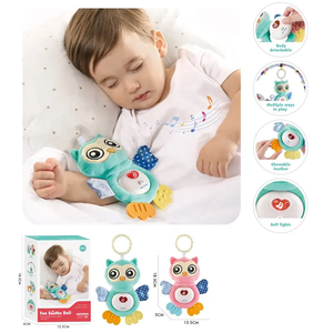 Bébé doux Animal poupée dessin animé hibou en peluche jouet musical de dentition apaisant confort en peluche sommeil jouet pour bébé avec lumière sonore - Product Image 5