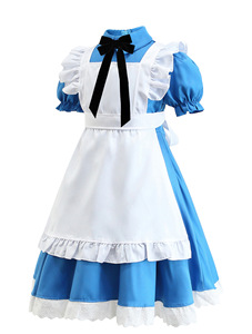 Disfraz de Princesa Lolita Azul para Niñas, Disfraz de Sirvienta para Mujeres Adultas y Niñas, Disfraces de Princesa para Halloween, TV y Cine con Diadema, Calcetines y Delantal - Product Image 6