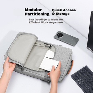 Biểu Tượng Tùy Chỉnh Màu Đen Chất Lượng Cao 13-Inch Kinh Doanh Máy Tính Xách Tay Túi Trọng Lượng Nhẹ Xách Tay Không Thấm Nước Polyester Màu Rắn - Product Image 3