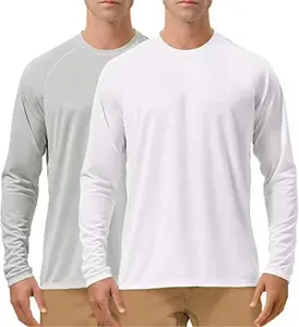 Men's UPF 50+ Sun Protection Shirts Long Sleeve Quick Dry Lightweight UV Shirts for Fishing Running Hiking