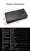 Audiowinner OEM&OMD Amplificateur de puissance numérique de classe D haute puissance pour voiture, amplificateur mono K1-1500.1D 12-24V, garantie 1 an, 8-180Hz