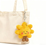 Porte-clés et breloques de sac en peluche jaune Happy Sun Kawaii avec jambes, pour femmes et enfants, excellent cadeau, 6,3 pouces
