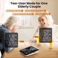 Tensiomètre automatique pour usage domestique, tensiomètre numérique avec écran LED rétroéclairé, mémoire 2x90 ensembles, moniteur de tension artérielle