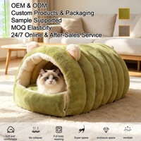 Lit pour animaux de compagnie moderne avec boutons, design fermé amovible et lavable, en coton PP, antidérapant, pour usage intérieur, idéal pour l'hiver, petit modèle