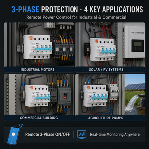 <span class=keywords><strong>Disjoncteur</strong></span> intelligent WiFi GXPR MCB 4 pôles <span class=keywords><strong>380V</strong></span> 16A 6kA avec contrôle à distance via l'application Tuya Life et moniteur d'énergie <span class=keywords><strong>triphasé</strong></span> - Product Image 2