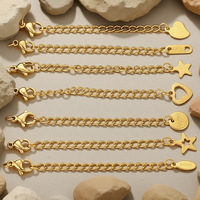 Chaîne d'extension étanche en acier inoxydable plaqué or 18 carats avec fermoir mousqueton pour colliers et bracelets, composants de bijoux DIY