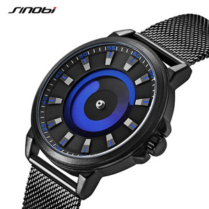 Montre sport à quartz SINOBI, nouvelle création, mouvement <span class=keywords><strong>SEIKO</strong></span>, boîtier en alliage, <span class=keywords><strong>bracelet</strong></span> en cuir, cadran en verre, résistante à l'eau, montre tendance - Product Image 5
